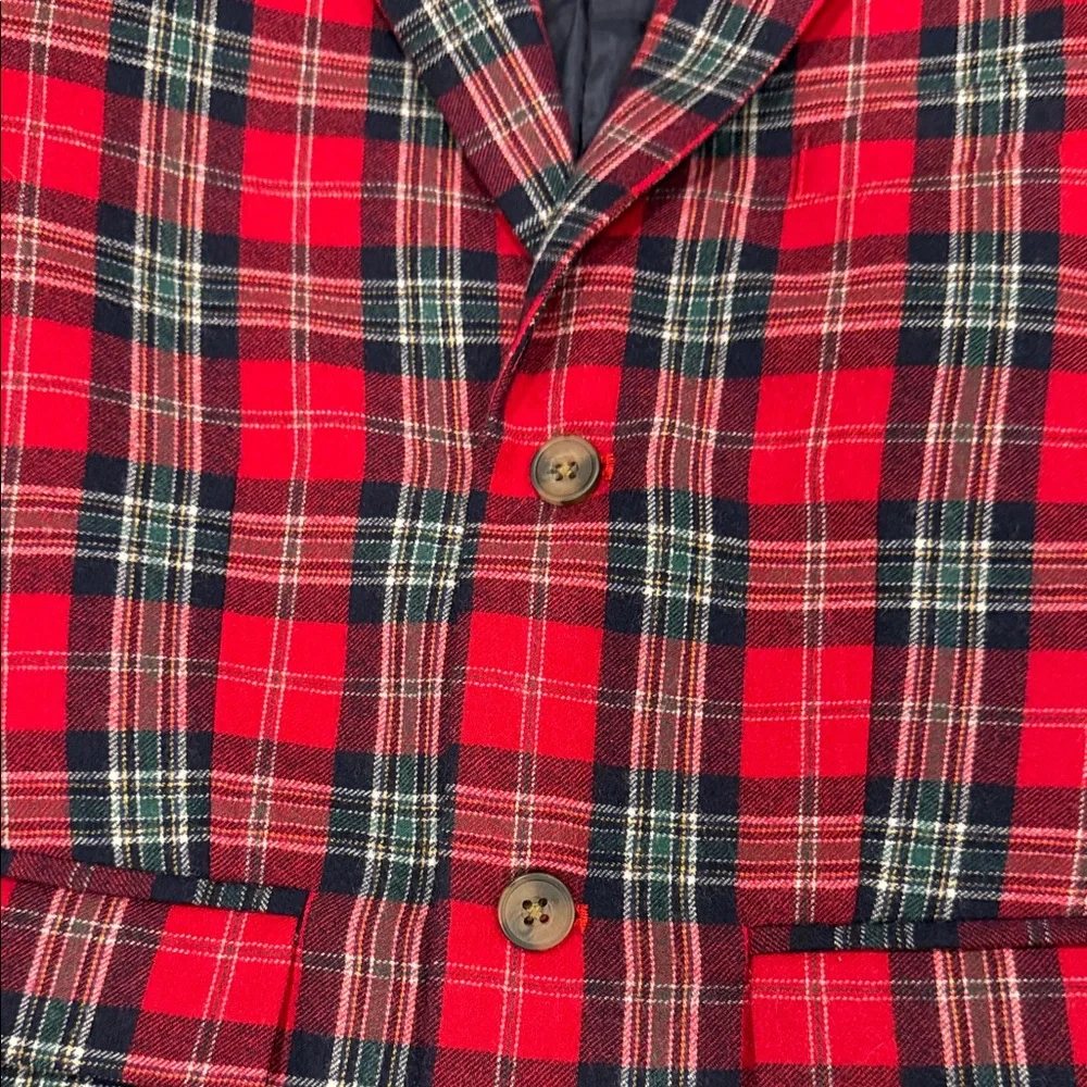 Janie and Jack Classic Red and Black Plaid Blazer